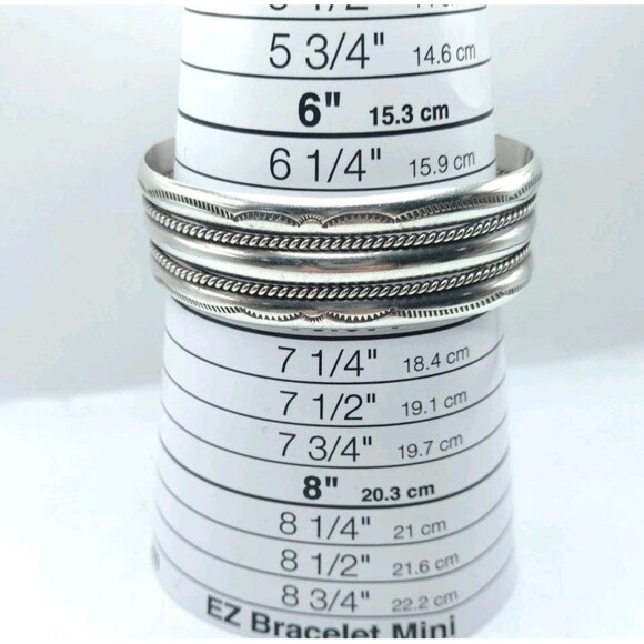 Native American 3/4" Navajo Sterling Silver Bracelet Cuff TAHE 41g Size 6.5-6.75 - Picture 13 of 15